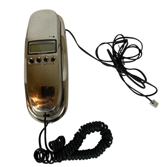 RadioShack Trim-Fone Big Button Shiny Silver 430-3909 Landline Phone Caller ID - Picture 2 of 7